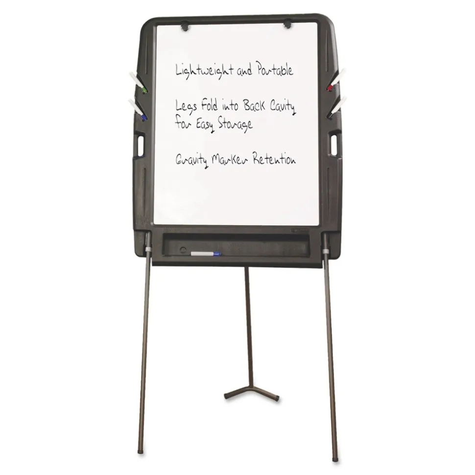 Iceberg 35 in. x 30 in. Ingenuity Portable Flipchart Easel with Dry Erase Surface - White Surface/Charcoal Gray Frame