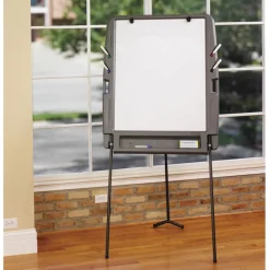 Iceberg 35 in. x 30 in. Ingenuity Portable Flipchart Easel with Dry Erase Surface - White Surface/Charcoal Gray Frame