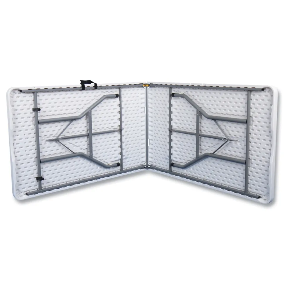 Iceberg 94.5 in. x 29.9 in. x 30 in. Bifold Rectangular Resin Folding Table - White Granite Top/Gray Base/Legs (2/Pack)