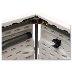 Iceberg 70.9 in. x 29.1 in. x 30 in. Bifold Rectangular Resin Folding Table - White Granite Top/Gray Base/Legs (2/Pack)