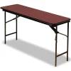 Iceberg 72 in. x 18 in. x 29 in. OfficeWorks Commercial Wood-Laminate Rectangular Folding Table - Mahogany