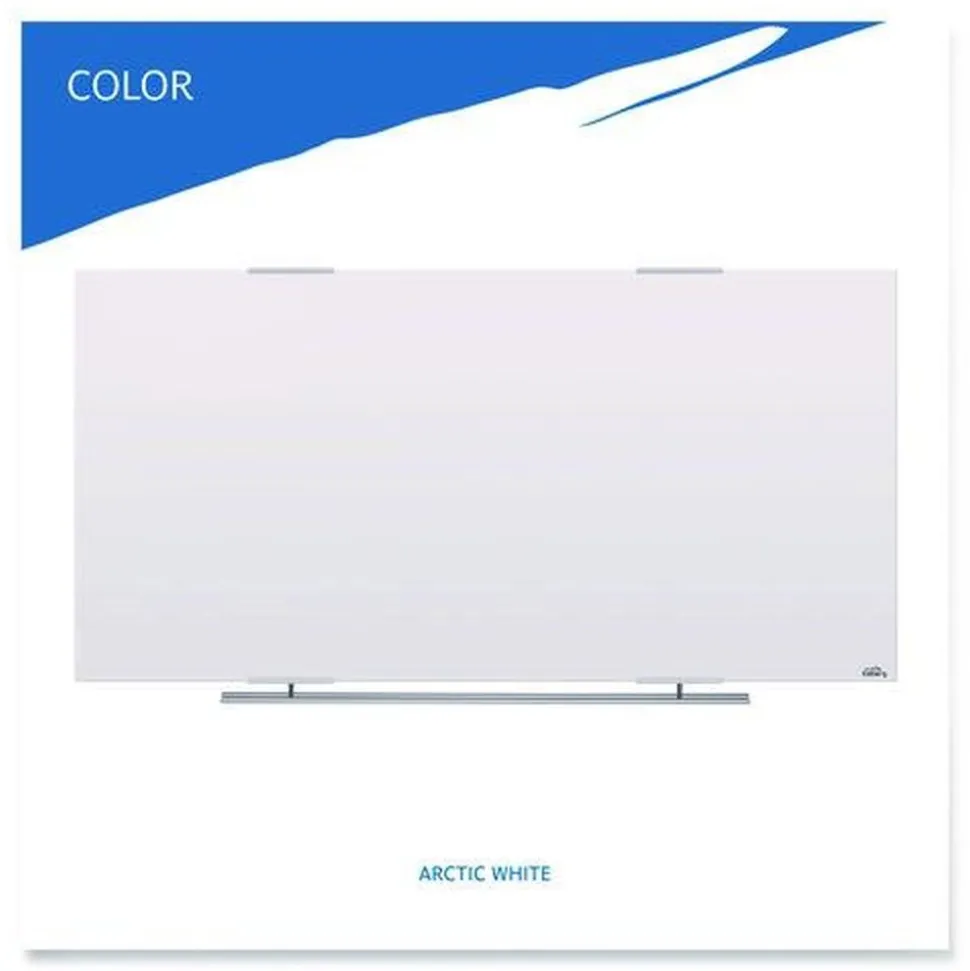 Iceberg Clarity 72 in. x 36 in. Glass Dry Erase Board with Aluminum Trim - White Surface