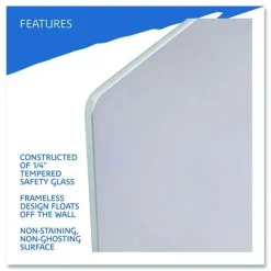 Iceberg Clarity 72 in. x 36 in. Glass Dry Erase Board with Aluminum Trim - White Surface