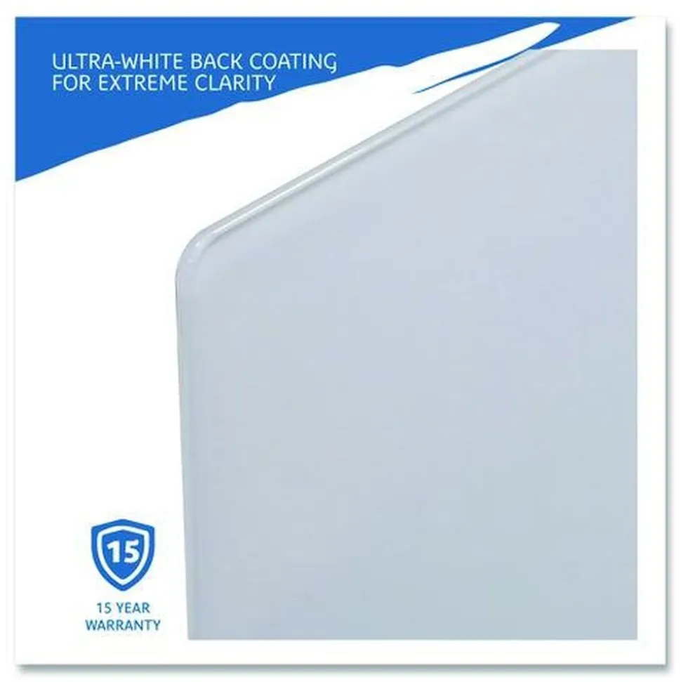 Iceberg Clarity 72 in. x 36 in. Glass Dry Erase Board with Aluminum Trim - White Surface