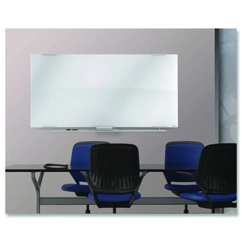 Iceberg Clarity 72 in. x 36 in. Glass Dry Erase Board with Aluminum Trim - White Surface
