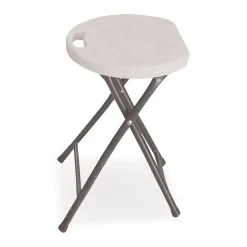 Iceberg Rough n Ready 26 in. Seat Height Backless Folding Stool Supports Up to 300 lb - White Seat/Charcoal Base (4/Carton)
