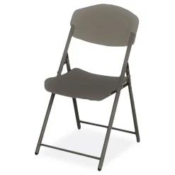 Iceberg Rough n Ready 18 in. Seat Height Commercial Folding Chair Supports Up to 350 lb - Charcoal Seat/Back/Charcoal Base (4/Pack)