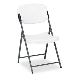 Iceberg Rough N Ready Series Resin Folding Chair, Steel Frame, Platinum