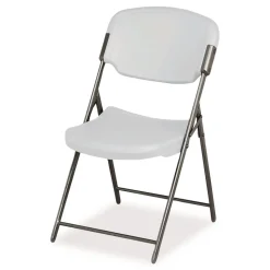 Iceberg Rough N Ready Series Resin Folding Chair, Steel Frame, Platinum