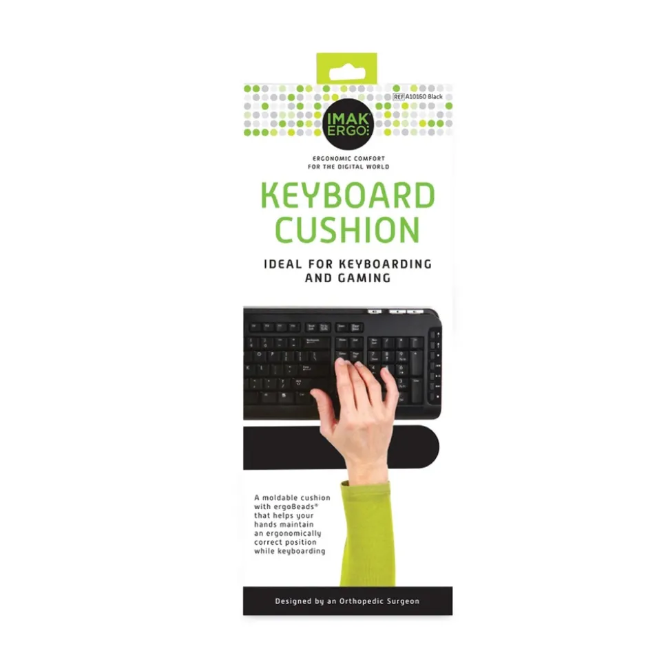 IMAK Ergo 17.75 in. x 3 in. Keyboard Wrist Cushion - Black