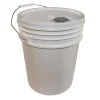 Impact 11.25 in. Diameter 5 Gallon Polyethylene Utility Bucket with Lid - White