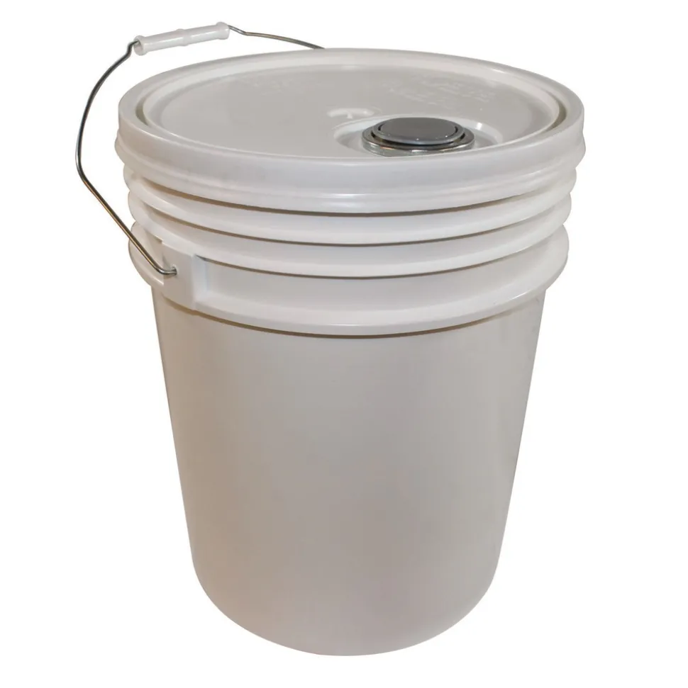 Impact 11.25 in. Diameter 5 Gallon Polyethylene Utility Bucket with Lid - White