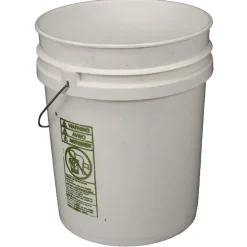 Impact 11.25 in. Diameter 5 Gallon Polyethylene Utility Bucket with Lid - White