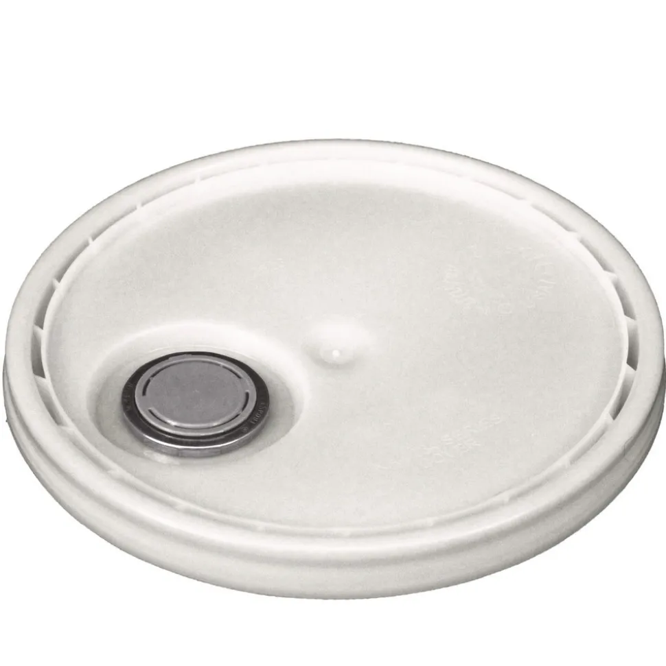 Impact 11.25 in. Diameter 5 Gallon Polyethylene Utility Bucket with Lid - White