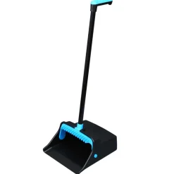Impact 12.32 in. Wide 31.84 in. Aluminum Handle Plastic LobbyMaster Dust Pan - Blue/Black (6/Carton)