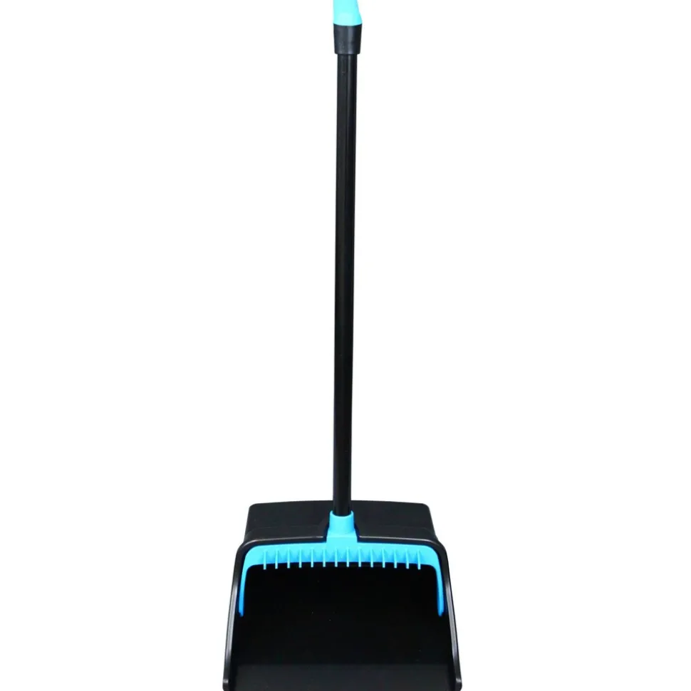 Impact 12.32 in. Wide 31.84 in. Aluminum Handle Plastic LobbyMaster Dust Pan - Blue/Black (6/Carton)