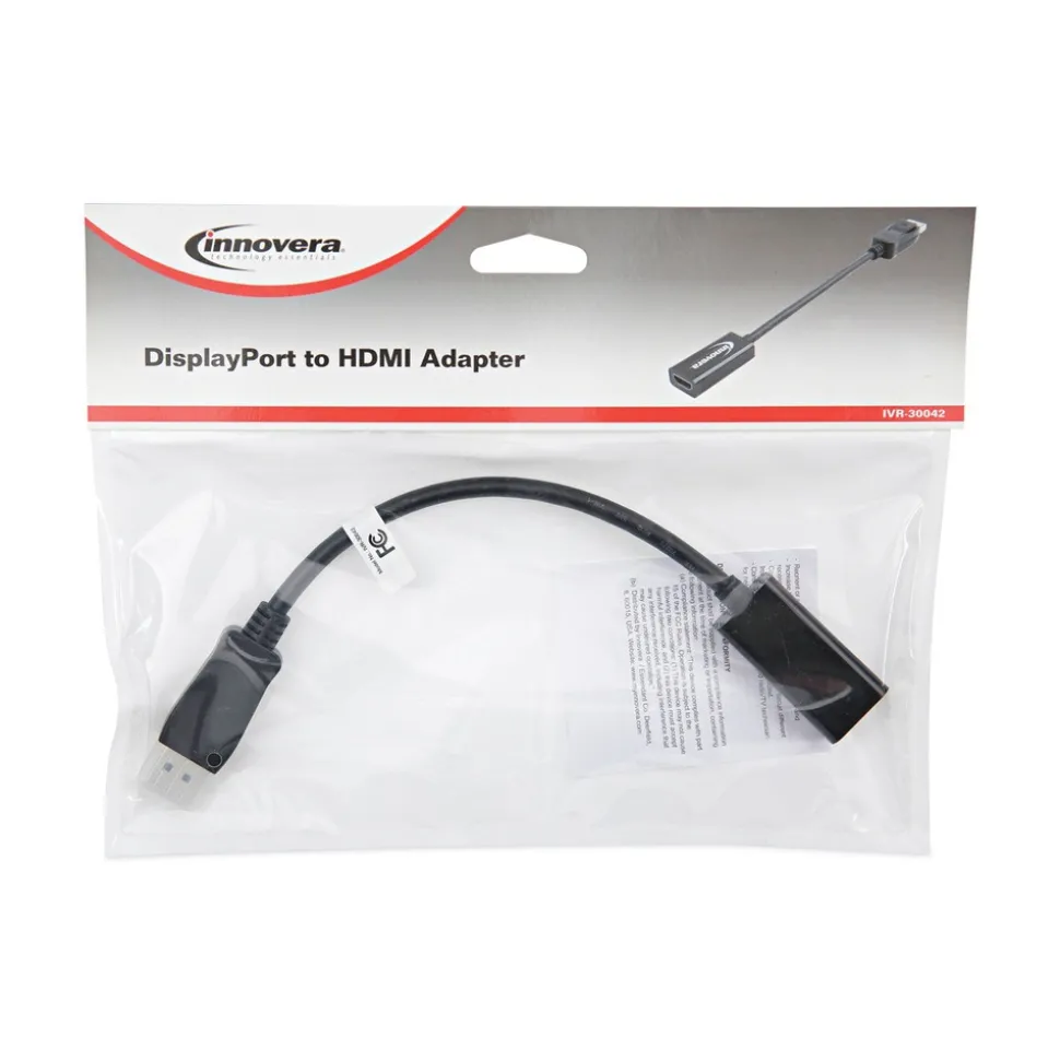 Innovera 0.65 ft. DisplayPort-HDMI Adapter - Black