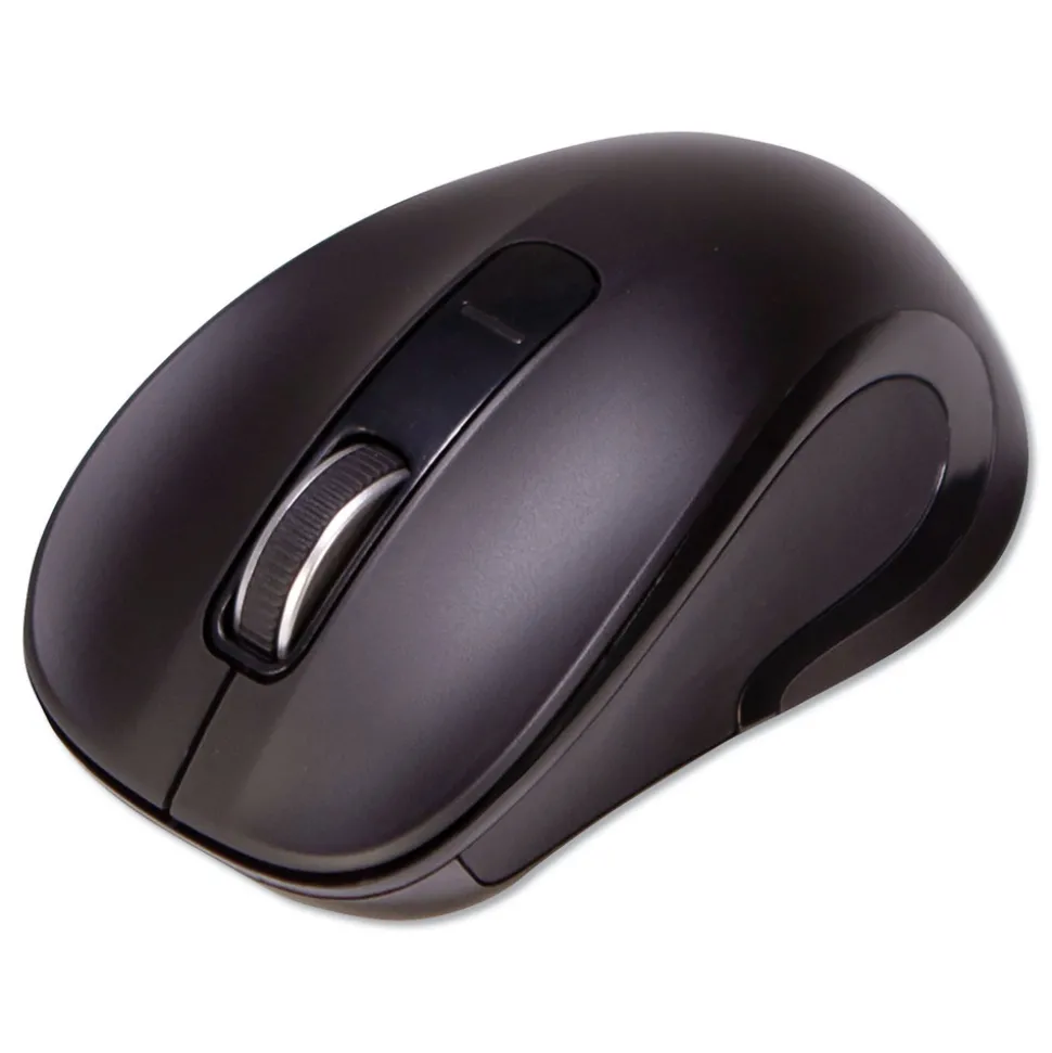 Innovera 2.4 GHz Frequency/26 ft Wireless Range Right Hand Use Mid-Size Wireless Optical Mouse with Micro USB - Black