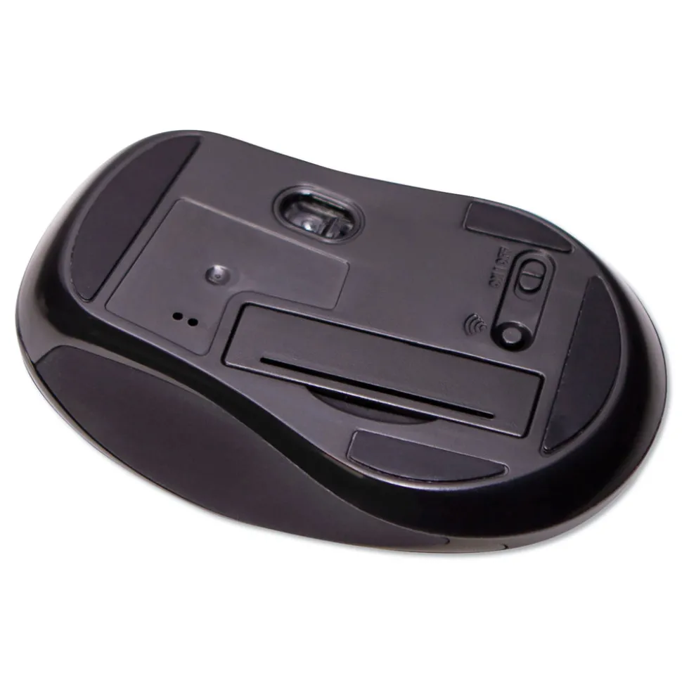 Innovera 2.4 GHz Frequency/26 ft Wireless Range Right Hand Use Mid-Size Wireless Optical Mouse with Micro USB - Black