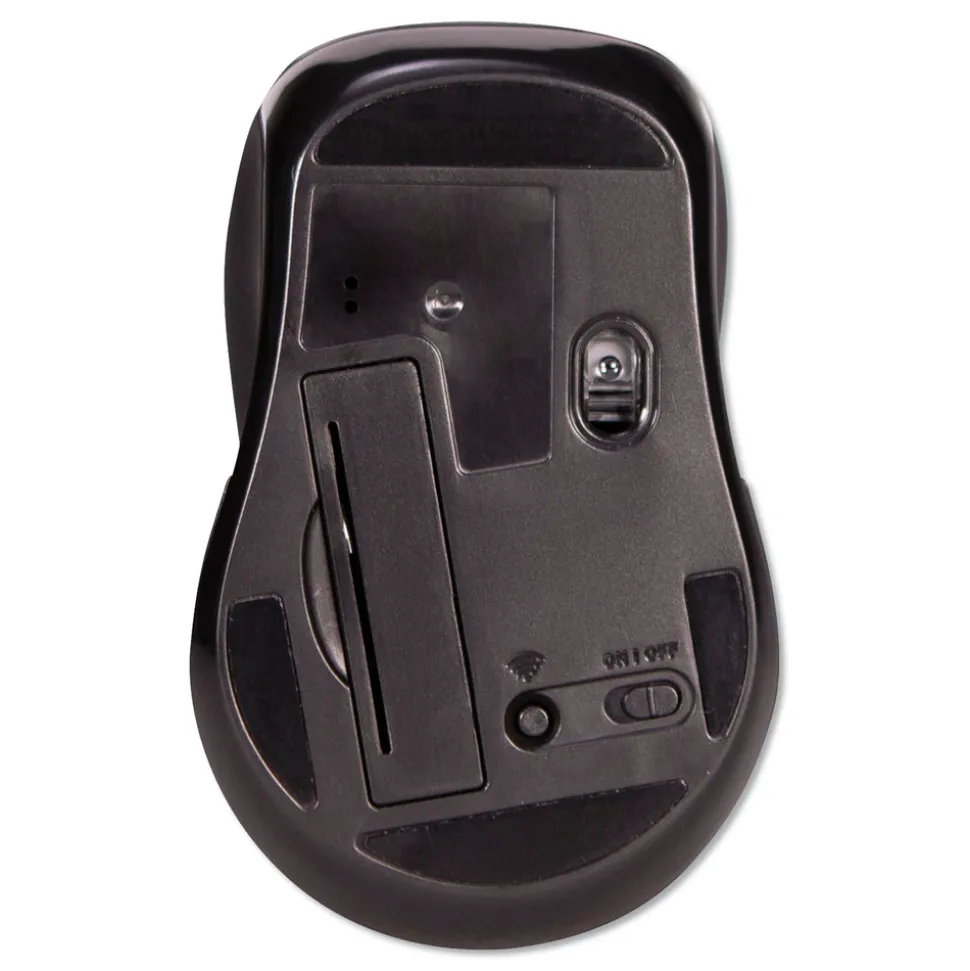 Innovera 2.4 GHz Frequency/26 ft Wireless Range Right Hand Use Mid-Size Wireless Optical Mouse with Micro USB - Black