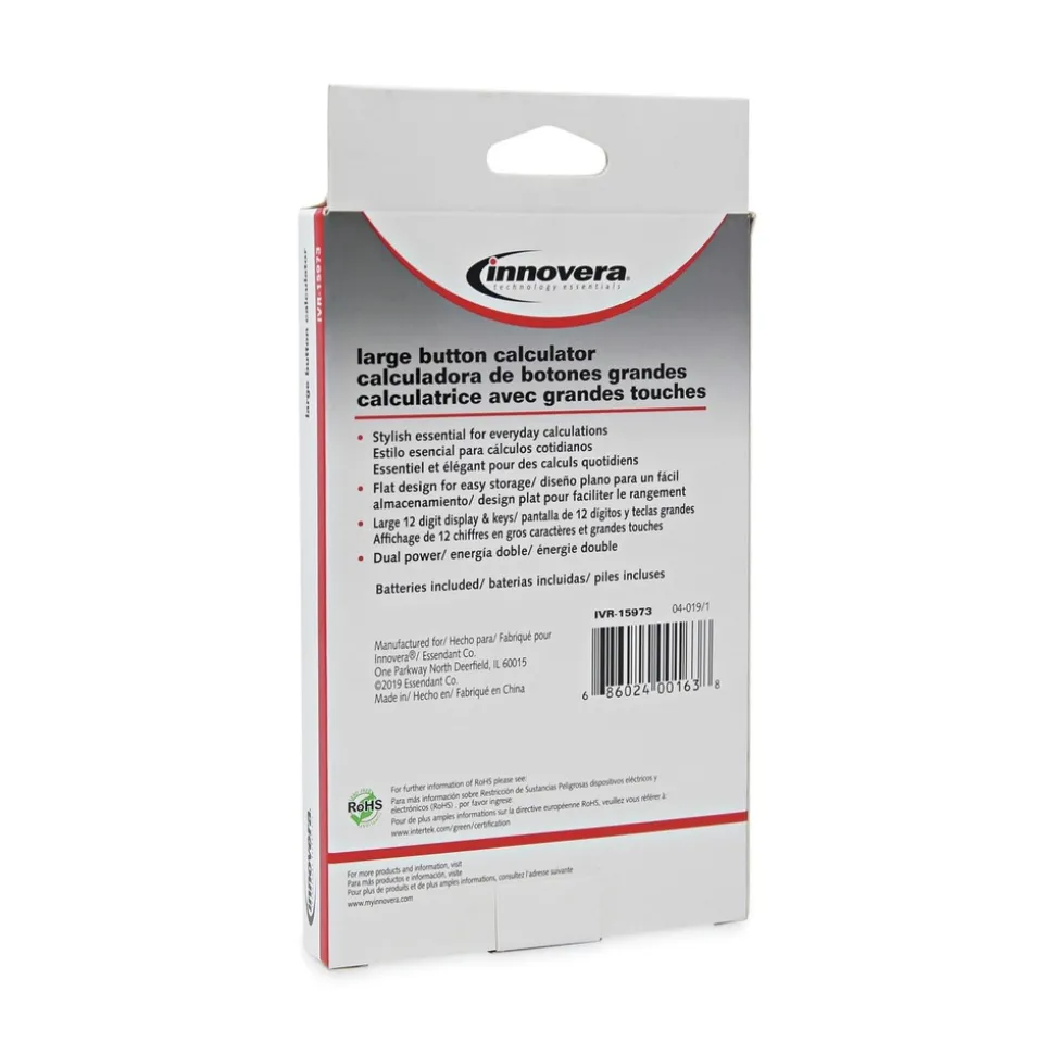 Innovera 12-Digit LCD Large Button Calculator