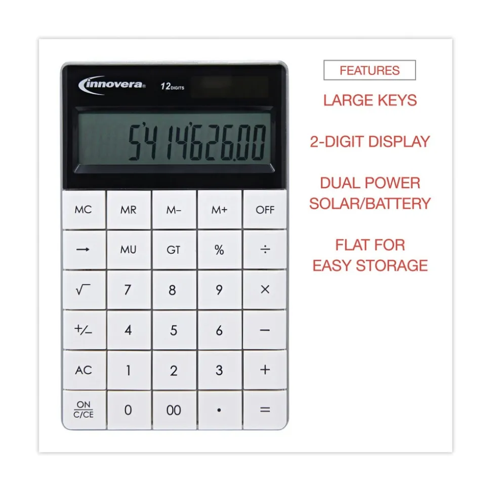 Innovera 12-Digit LCD Large Button Calculator