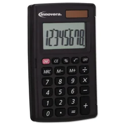 Innovera 8-Digit LCD Pocket Calculator with Hard Shell Flip Cover