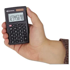 Innovera 8-Digit LCD Pocket Calculator with Hard Shell Flip Cover