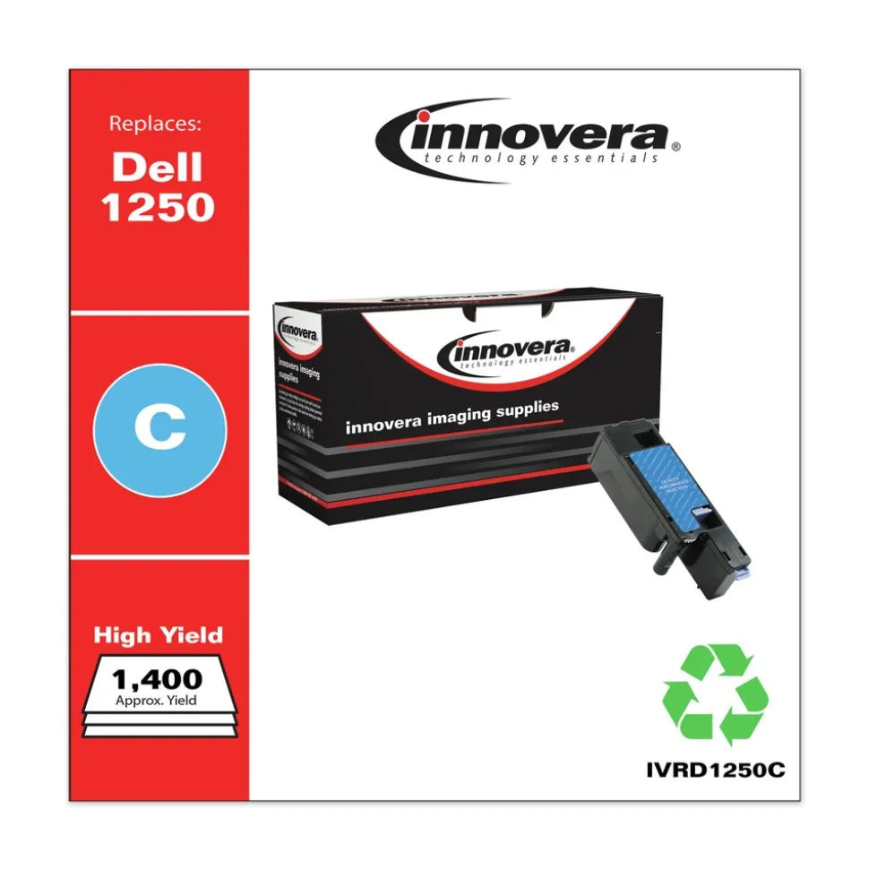Innovera IVRD1250C 1400 Page-Yield Remanufactured High-Yield Toner Replacement for 331-0777 - Cyan