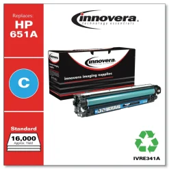 Innovera IVRE341A 13500 Page-Yield Remanufactured Replacement for HP 651A Toner - Cyan