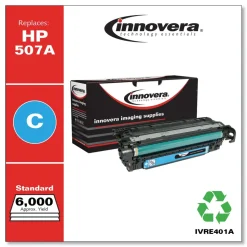 Innovera IVRE401A 6000 Page-Yield Remanufactured Toner Replacement for 507A (CE401A) - Cyan