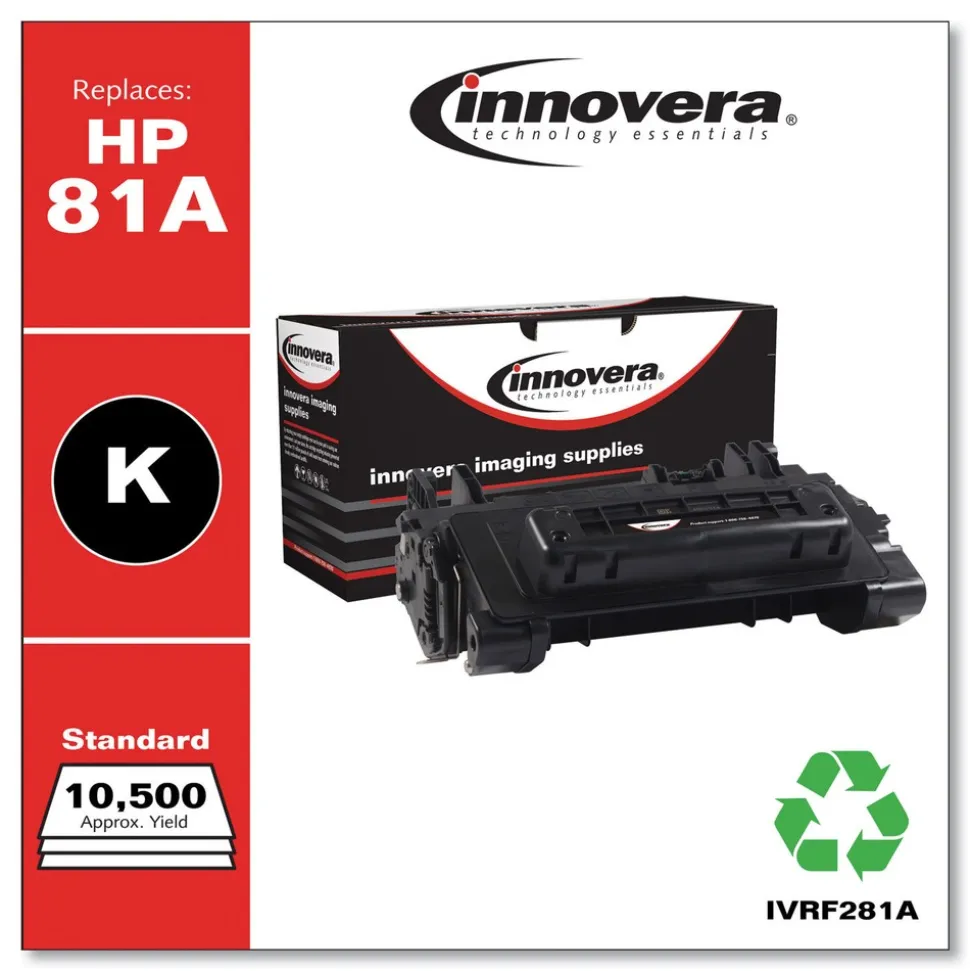 Innovera IVRF281A 10500 Page-Yield Remanufactured Toner Replacement for 81A (CF281A) - Black