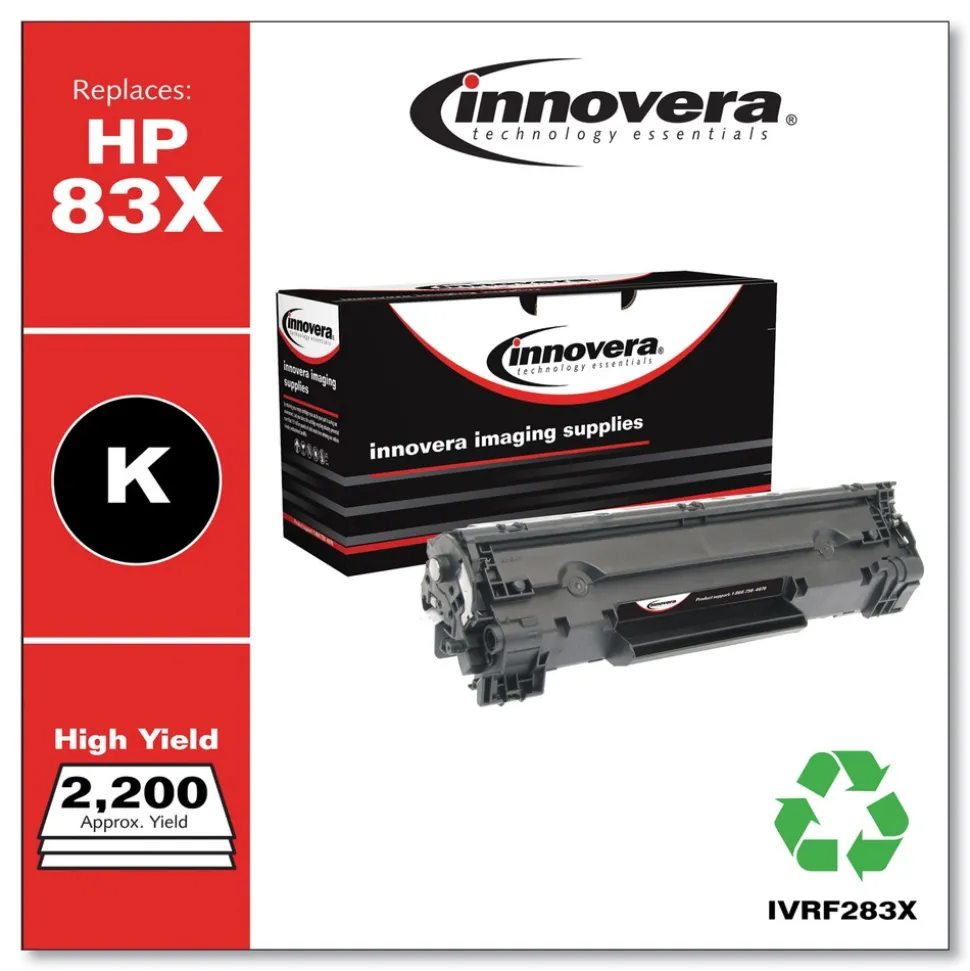 Innovera IVRF283X 2000 Page-Yield Remanufactured High-Yield Toner Replacement for 83X (CF283X) - Black