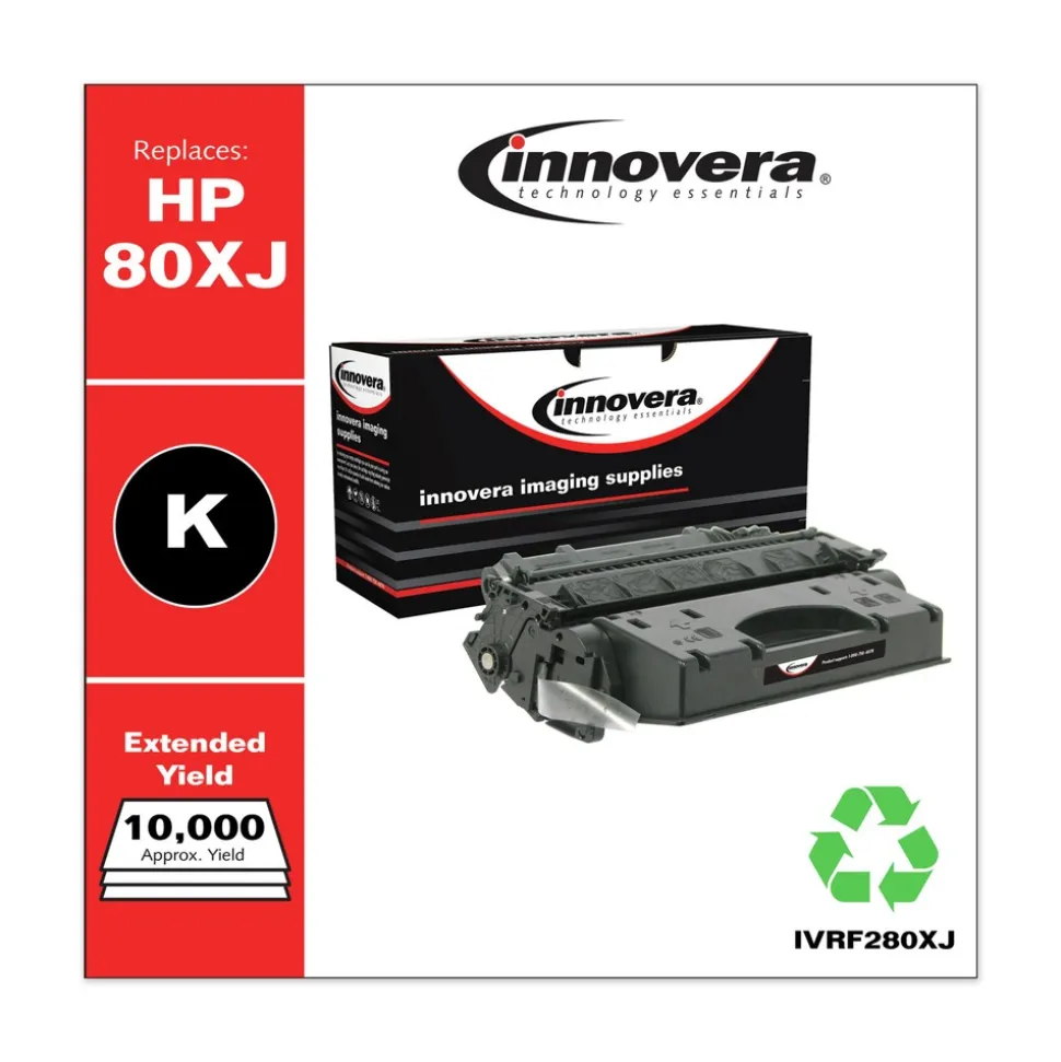 Innovera IVRF280XJ 8000 Page-Yield Remanufactured Extended-Yield Toner Replacement for 80X (CF280XJ) - Black