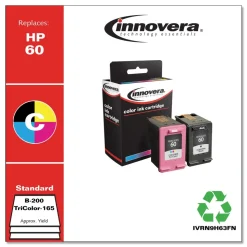 Innovera Remanufactured 200/165 Page-Yield Replacement Ink for 60 (N9H63FN) - Black/Tri-Color