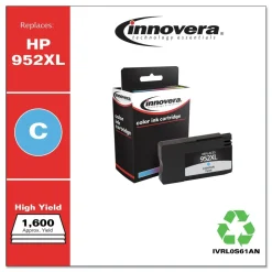 Innovera Remanufactured 1,600 Page-Yield Replacement High-Yield Ink for 952XL (L0S61AN) - Cyan
