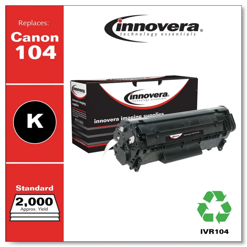 Innovera Remanufactured Black Toner Replacement for 0263B001AA #104 2000 Page-Yield