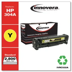 Innovera Remanufactured Yellow Toner Replacement for CC532A #304A 2800 Page-Yield