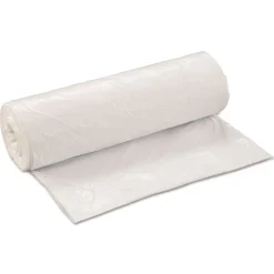 Inteplast Group 45 gal. 0.8 mil 40 in. x 46 in. Low-Density Commercial Can Liners - White (25 Bags/Roll, 4 Rolls/Carton)