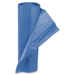 Inteplast Group 33 Gallon 14 mic 30 in. x 43 in. Interleaved Roll High-Density Commercial Can Liners - Blue (250/Carton)