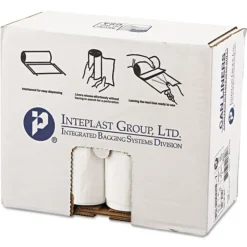 Inteplast Group 30 Gallon .7 mil 30 in. x 36 in. Low Density Can Liner - White (200/Carton)