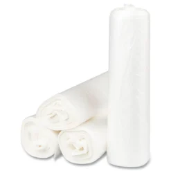 Inteplast Group 43 in. x 48 in. 56 gal 22 mic Interleaved Roll High-Density Commercial Can Liners - Natural (25 Bags/Roll, 8 Rolls/Carton)