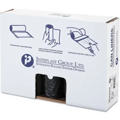 Inteplast Group Low-Density 60 Gallon 38 in. x 58 in. Commercial Can Liners - Black (100/Carton)