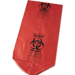 Inteplast Group WSL4046R Low-Density 45 Gallon 40 in. x 46 in. Commercial Can Liners - Red (100/Carton)