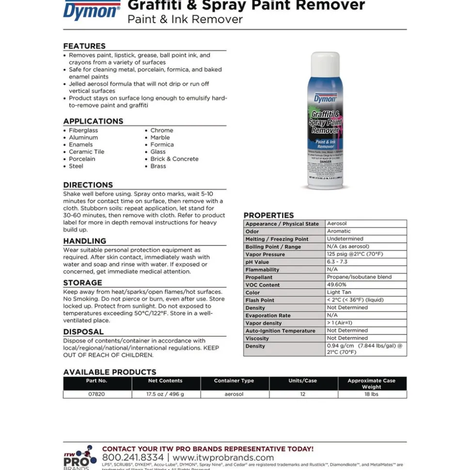 ITW Dymon 17.5 oz. Jelled Formula Graffiti/Paint Remover Aerosol Spray (12/Carton)
