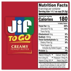 Jif 1.1 oz Creamy Peanut Butter Cups (8/Box)