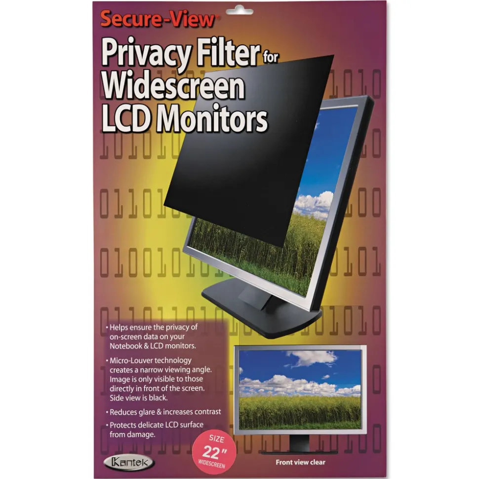 Kantek 16:10 Aspect Ratio Secure View LCD Privacy Filter for 22 in. Widescreen Flat Panel Monitor