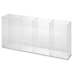 Kantek 10.5 in. x 4 in. x 21.25 in. Quad Glove Dispenser - Clear