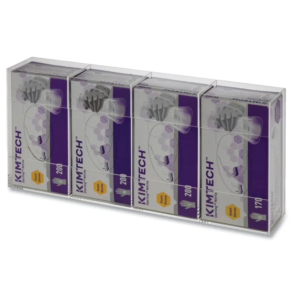Kantek 10.5 in. x 4 in. x 21.25 in. Quad Glove Dispenser - Clear
