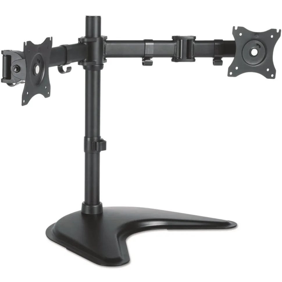 Kantek 32 in. x 13 in. x 17.5 in. Supports 18 lbs. Dual Monitor Articulating Desktop Stand for 13 in. to 27 in. Monitors - Black